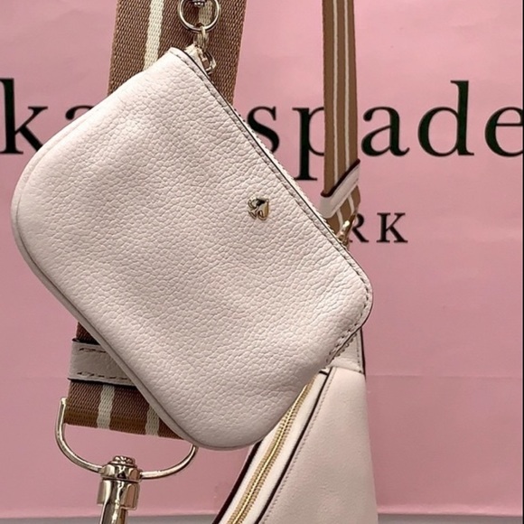 New Kate Spade Rosie Large Crossbody Pebbled Leather Parchment - Picture 14 of 16